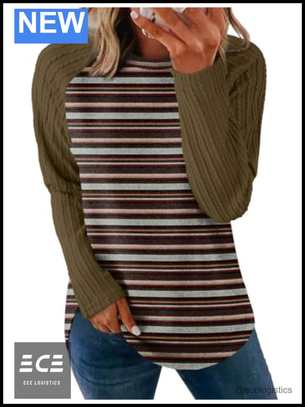 Women's Soft Lightweight Crewneck Tunic Sweatshirt Long Sleeve Pullover